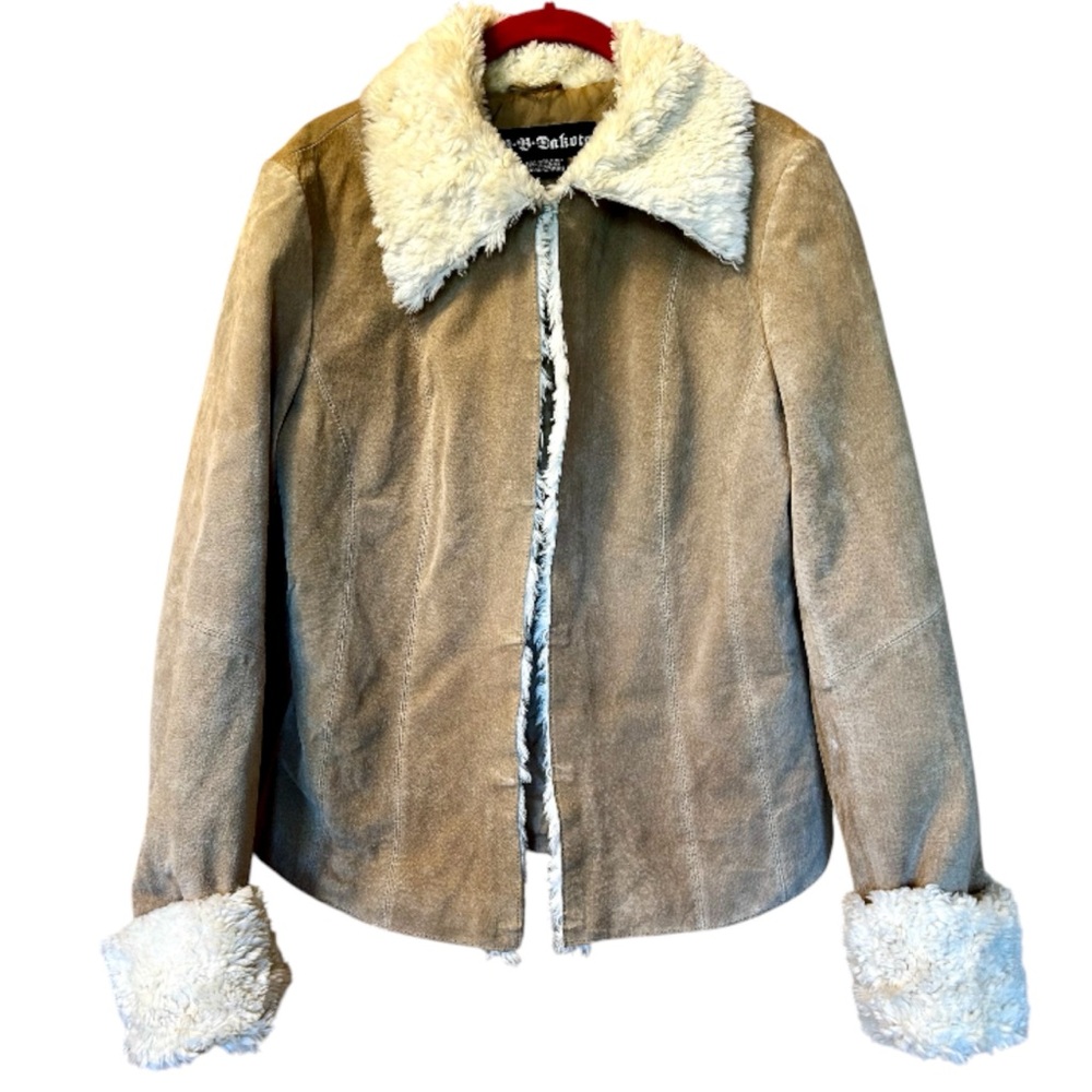 BB Dakota Tan Suede Jacket Sz Large Penny Lane Phoebe Bratz Coat 90s Y2K Retro